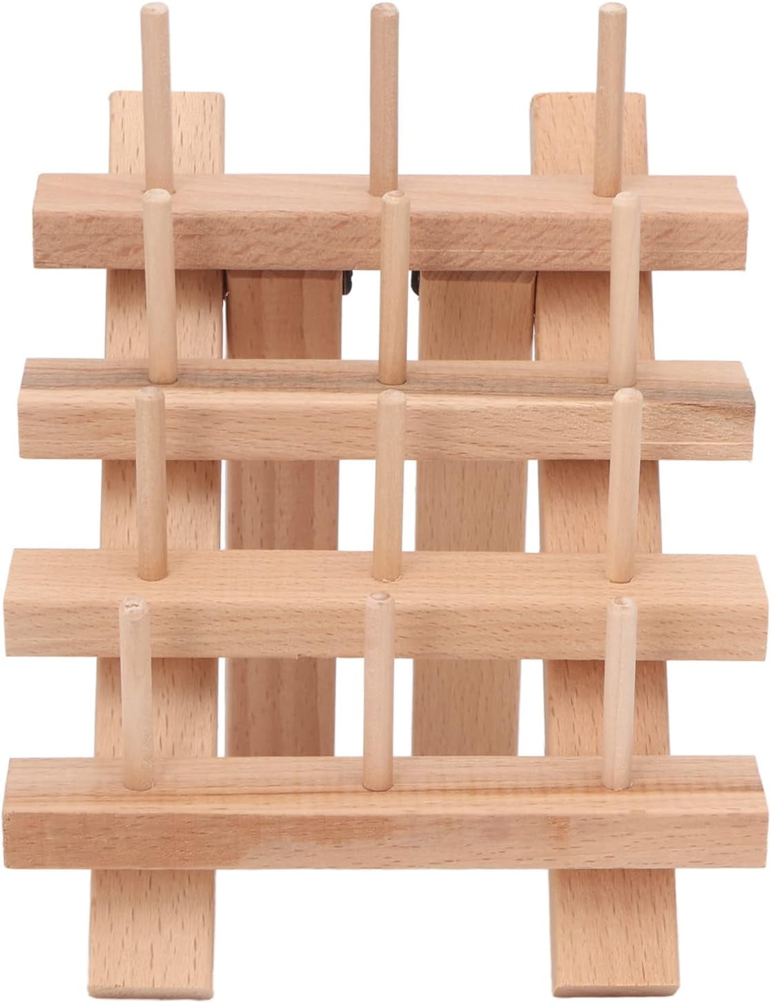 12 Spools Wooden Sewing Thread Holder Foldable Bobbin Hanging Rack for ...