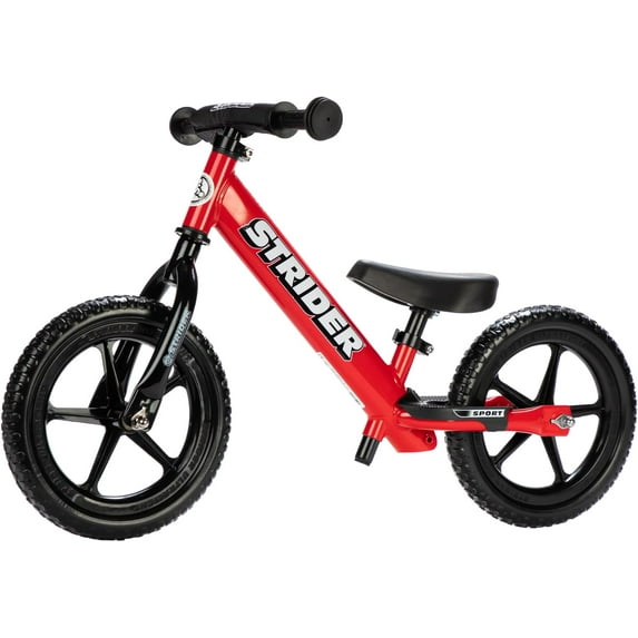 12” Sport Bike - No Pedal Balance Bicycle for Kids 1 to 4 Years - Includes Safety Pad, Padded Seat, Mini Grips & Flat-Free Tires - Tool-Free Assembly & Adjustments