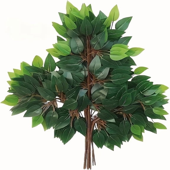 12 Sprays Ficus Leaves 23" Artificial Silk Stem Greenery 513 Green