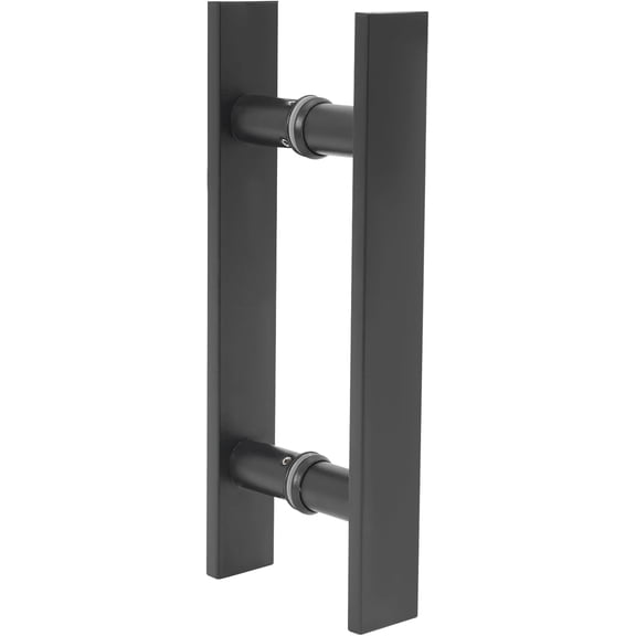 12" Stainless Steel Push Pull Door Handle Double Sided Sliding Door Handle for Home Bedroom Bathroom Office Doors (Frosted Black)