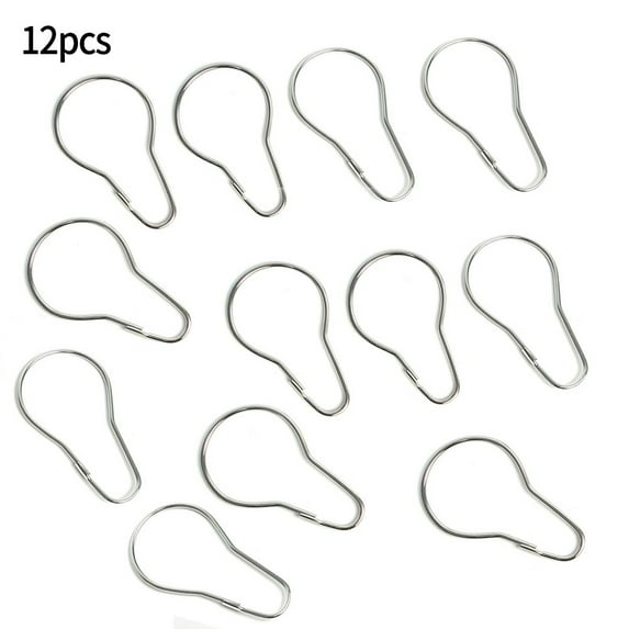 12 Stainless Steel Shower Rings For Bathroom Curtain Hooks And Rust ...