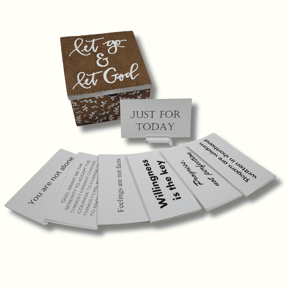 12-Step Recovery Slogans Decorative Box for AA Alcoholics Anonymous NA Narcotics Anonymous Al-Anon Al Anon Alanon gift (Let Go Let god)