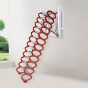 12 Steps Attic Extension Ladder 10 ft Narrow Wall Mounted Folding Loft Stairs
