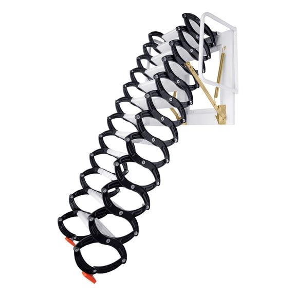 12 Steps Black Wall Mounted Folding Step Ladder Loft Stairs Attic Pull Down Ladder Home Height 2.9m-3.1m
