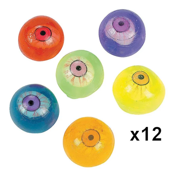 12 Sticky Eyeballs - Gross Slime Eye Ball Novelty Gag Gift Party Favors - Bulk