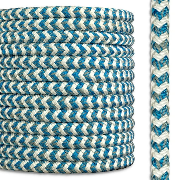 12 Strand Double Carrier Braided Polyester Arborist Bull Rope | Tree Work Rigging Line | 5/8 inch x 100 feet
