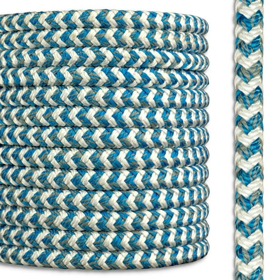 12 Strand Double Carrier Braided Polyester Arborist Bull Rope | Tree Work Rigging Line | 5/8 inch x 300 feet