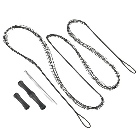 12 Strands Bow String Replacement with Bowstring Finger Guards for AMO 68", Black