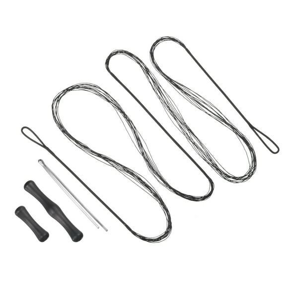 12 Strands Bow String Replacement with Bowstring Finger Guards for AMO 70", Black