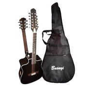 12 String Acoustic / 6 String Acoustic, Double Sided, Dreadnought, Travel, Busuyi Guitar, TBlack All Levels