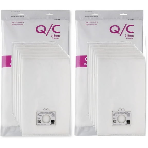12 Style Q/C 53292 Hepa Filtration Bags. Compatible with Kenmore Elite, Intuition, Progressive, 200 400 600 Series Canister Vacuum Cleaners. Replaces Part #'s 5055, 50104, 50557, 50558, 53291
