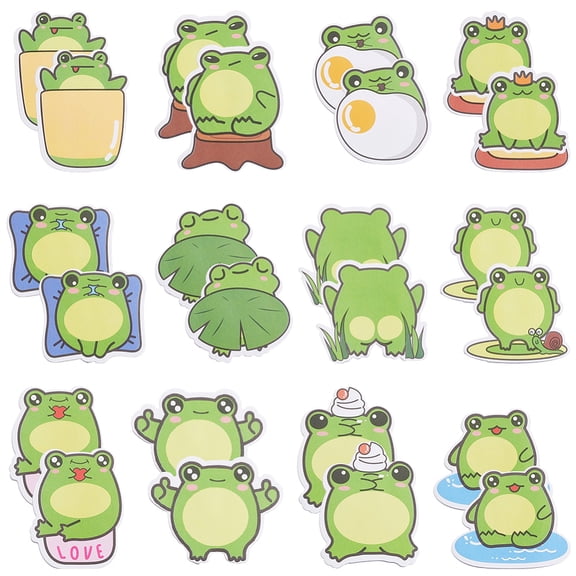 12 Styles 720 Sheets Animal Note Pads Kawaii Sticky Notes Bulk Frog Green Paper Self Adhesive Cartoon Frogs Writing Page Marker Notepads Memo PadDIY