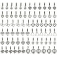 thumbnail image 1 of 12 Styles 72Pcs Heart Dangle Charms Silver Love Heart Pendant Metal Filigree Love Charms European Charms, 1 of 5