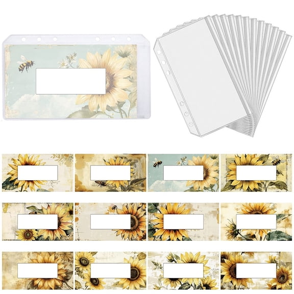 12 Styles A6 Binder Cash Envelope DIY Flower