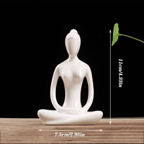 12 Styles Abstract Figure Art Ceramic Yoga Poses Figurine Porcelain Lady Statue Home Yoga Study Studio Decor Ornament Sculpture