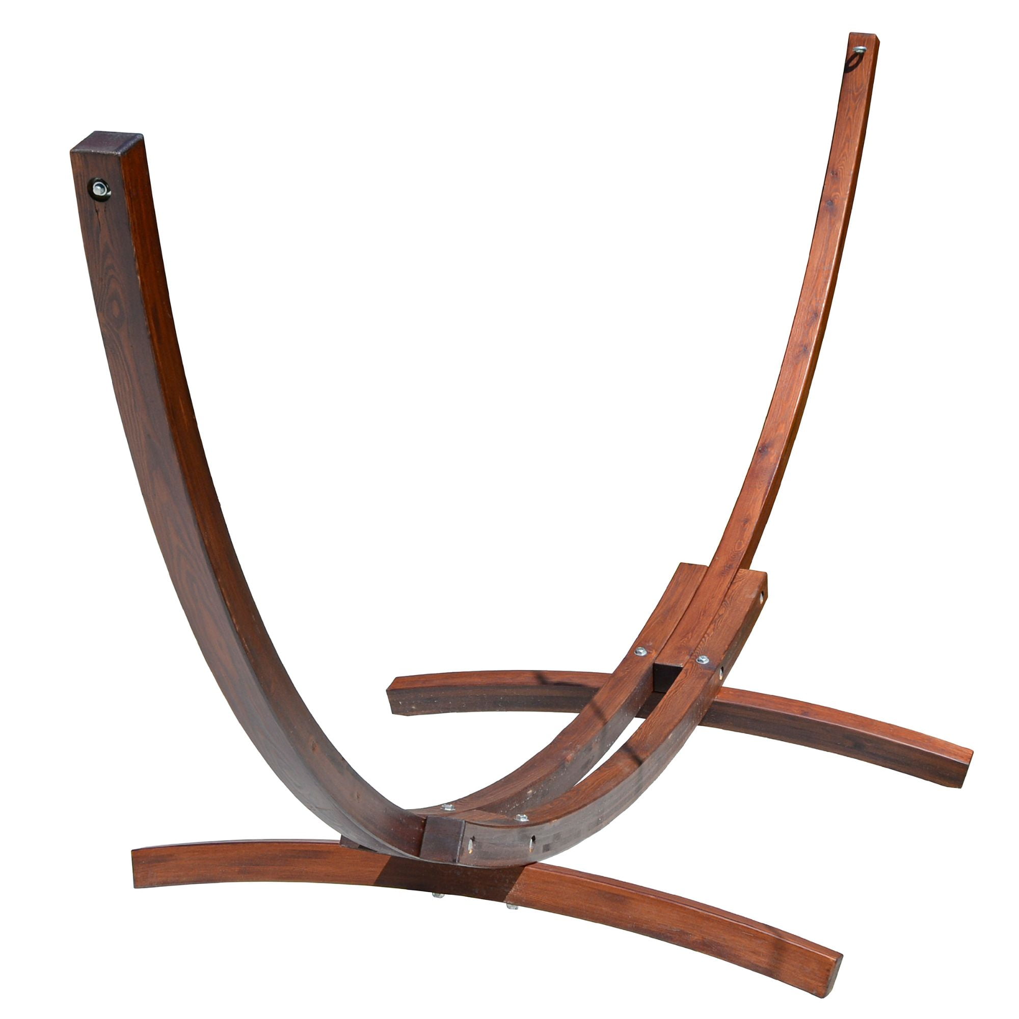 12' Brown Pine Wood Arc Hammock Stand Frame