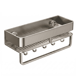 12" Suction Shower Caddy with Towel Bar & Hooks