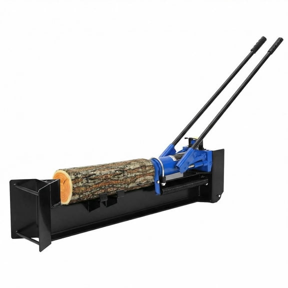 12 T Hydraulic Log Splitter Wood Cutter,Manual Log Splitter with Horizontal Full Steel Beam & Built-in Wheel for Backyards, Farms, and Homesteads