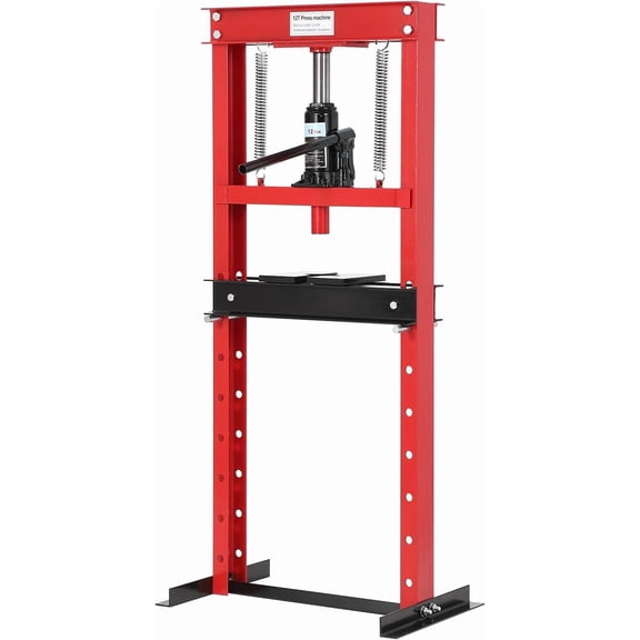 12 T Hydraulic Press, H-Frame Bearing Press, Adjustable Working Table Height, Strong Load Capacity, for Car Repair Garage