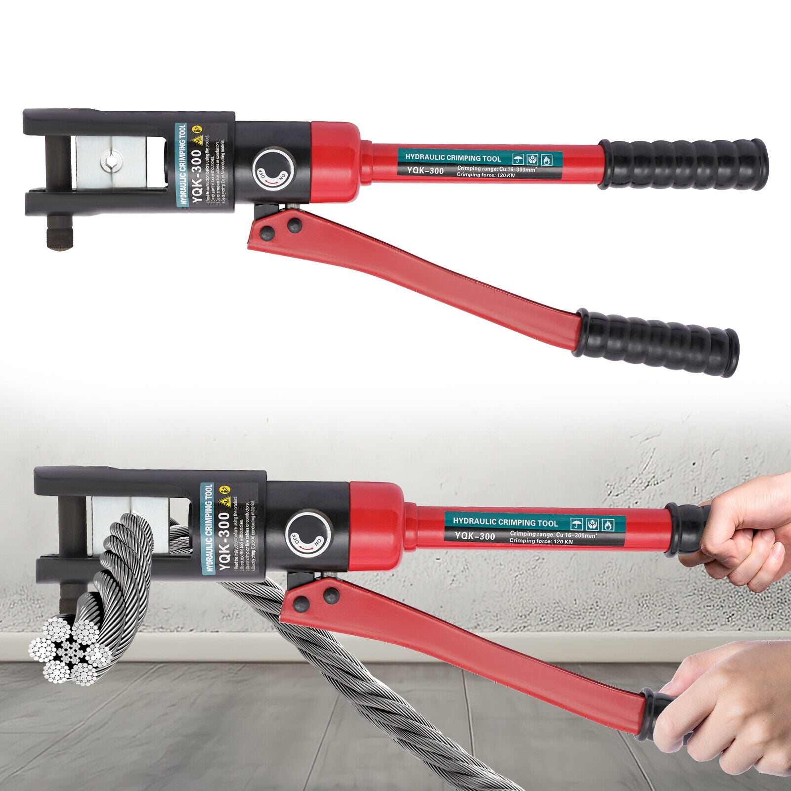 12 T Hydraulic Wire Crimper Crimping Tool Battery Cable Lug Terminal W/20 Dies