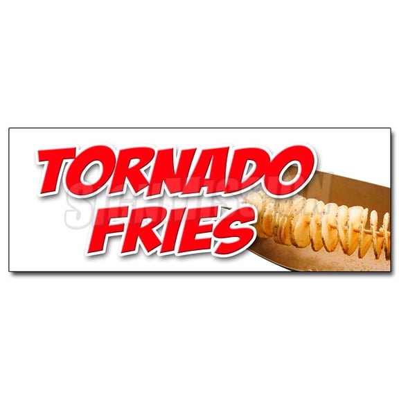 12" TORNADO FRIES DECAL sticker spiral cut deep fried on a stick potatoes