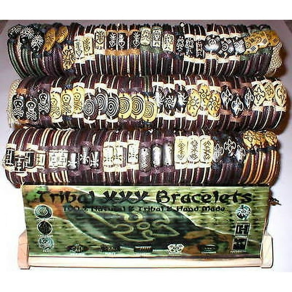 12 TRIBAL SURFER LEATHER BRACELETS ASSORTED JEWELRY