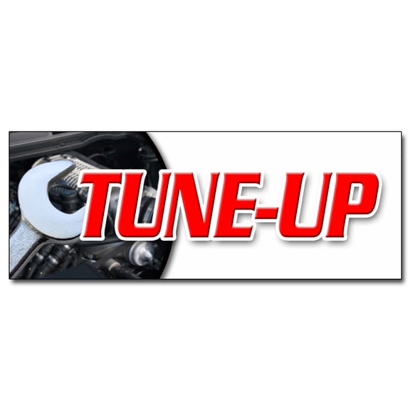 12" TUNE UP DECAL sticker repair diagnosis fix check engine spark plug distributor cap fluid change oil