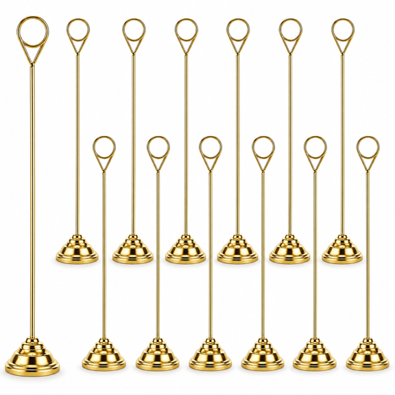 12 Table Number Holders 12 Inch Metal Place Card Stands Tabletop Sign For Photos Menu Memo Notes Wedding Restaurant Banquet Birthday