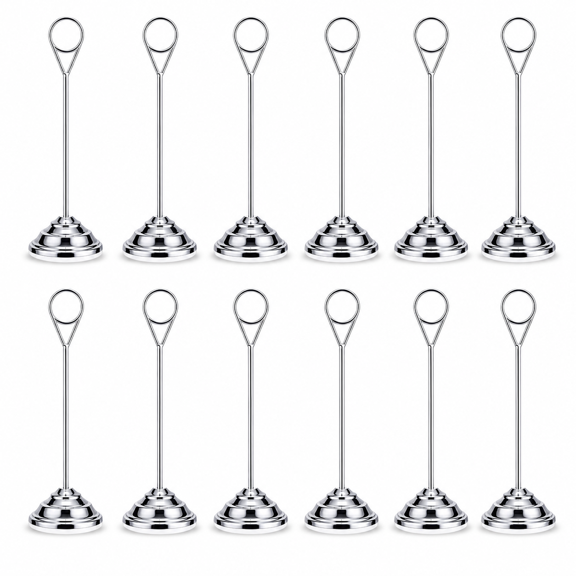 12 Table Number Holders 8 Inch Metal Place Card Stands Tabletop Sign For Photos Menu Memo Notes Wedding Restaurant Banquet Birthday