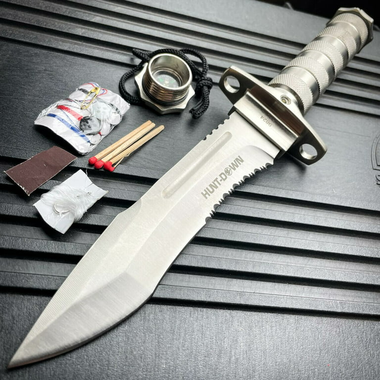 6.5 3PC CHROME PAW PRINT FIXED BLADE KNIVES SET Stainless Steel Ninja