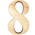 thumbnail image 1 of 12" Tall Birch Number 8 | 1/4" Thick Birch Plywood| Krafty Supply Letters | Times | Wooden Letter, 1 of 3