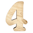 thumbnail image 1 of 12" Tall Birch Plywood Number 4 | 1/4" Thick | Krafty Supply Letters | Beltorian, 1 of 3