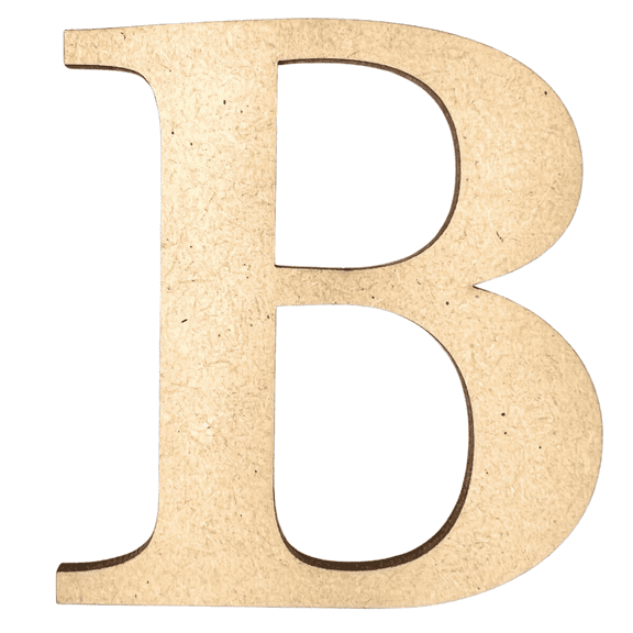 12" Tall MDF Letter B | 1/8" Thick | Krafty Supply Letters | Times | Wooden Letter