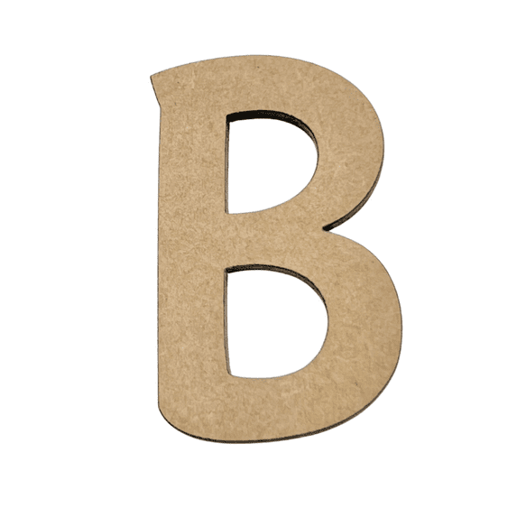 12" Tall MDF Wood Letter B | 1/8" Thick | Wood Craft Letter | Krafty Supply | American Font
