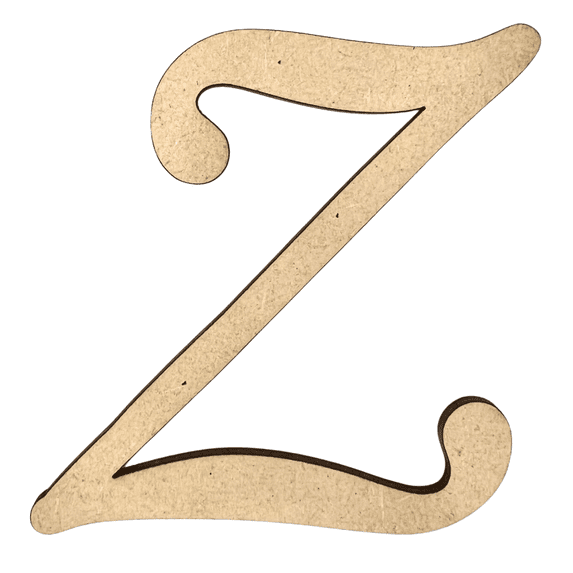 12" Tall MDF Wood Letter Z | 1/4" Thick | Wood Craft Letter | Monotype Font