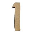 thumbnail image 1 of 12" Tall MDF Wood Number 1 | 1/4" Thick | Wood Craft Letter | American Font, 1 of 5