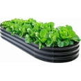 thumbnail image 1 of Galvanized Steel Raised Garden Bed 12" Tall Oval Galvanized Steel Raised Garden Bed - 7x3ft Oval Outdoor Planter Box with Rubber Edging (Grey), 1 of 7
