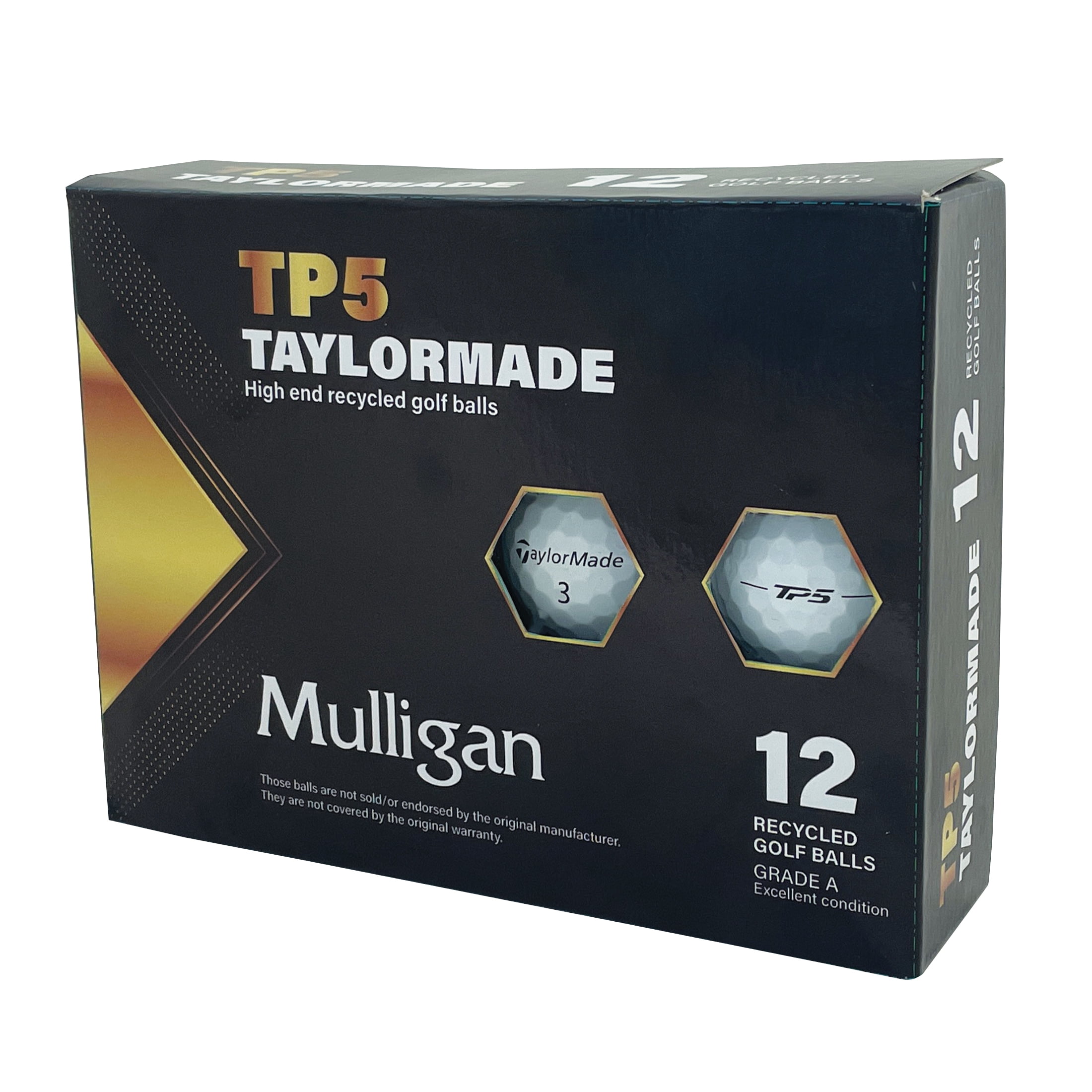 12 Taylormade TP5/x Used Recycled White Golf Balls, by Mulligan