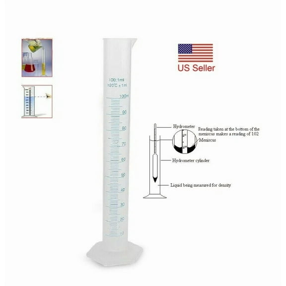 12" Test Jar For Hydrometer Meter Alcohol Proof Tralle Whisky Beer Wine Upromax
