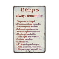12 Things to Remember Tin Sign Vintage Metal Sign Office Living Room Bar Coffee Wall Art Decor 8x12inch