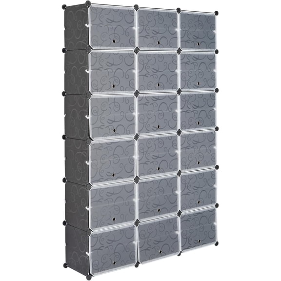 12 Tier Portable Shoe Cabinet,72 Pair Shoe Rack Organizer, Expandable Standing Shoe Rack for Heels, Boots, Slippers,Perfect for Entryway,Hallway, Black