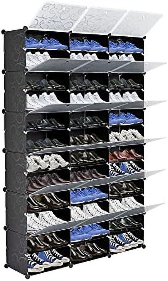 12 Tier Portable Shoe Rack Organizer, 72 Pair Covered Shoe Storage ...