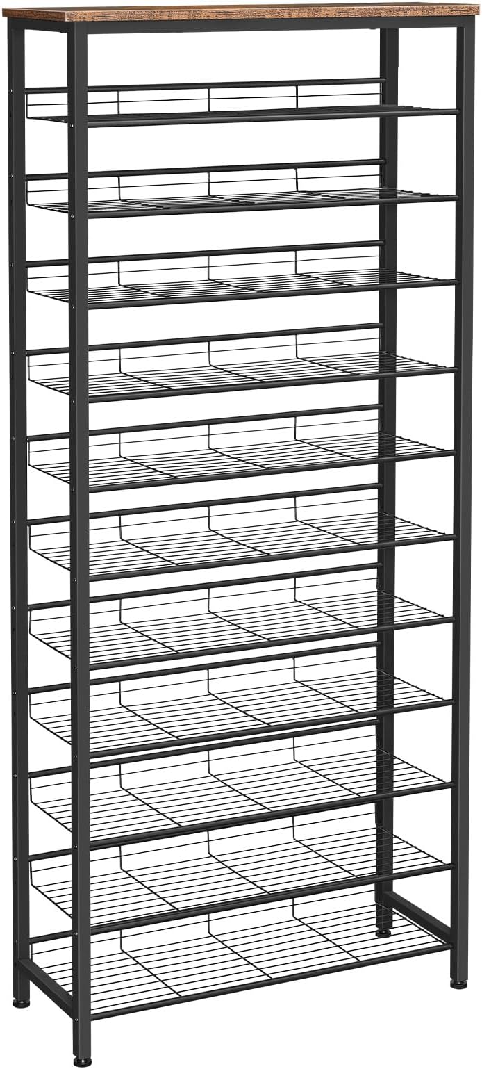 12-Tier Shoe Rack, Large Capacity Shoe Storage Organizer for 35-45 ...