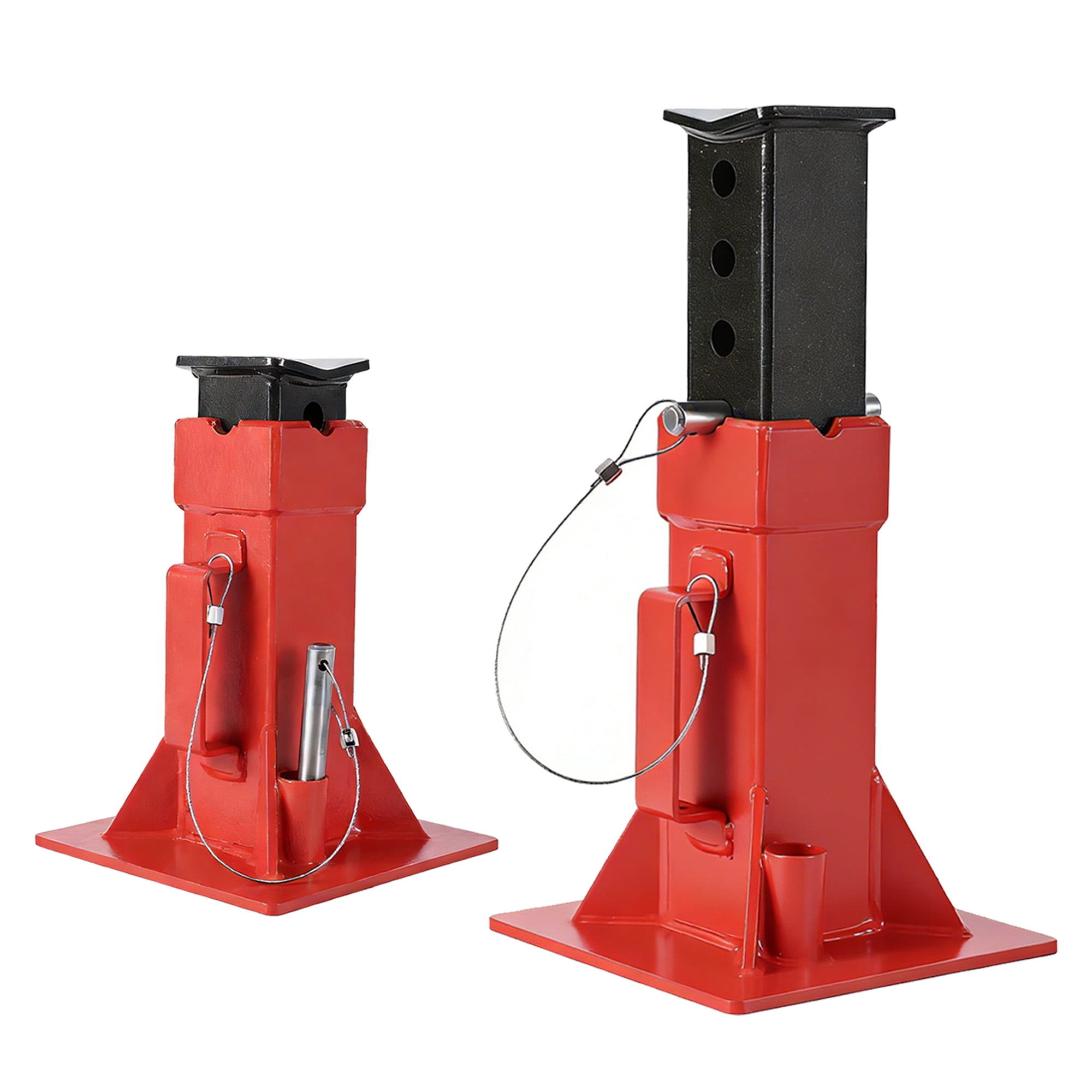 12 Ton Heavy Duty Steel Jack Stands (1 Pair) - 24,000 lbs Capacity, 11" to 18.5" Adjustable Height, Pin Style Safety Lock for Truck, RV, Trailer and Agricultural Equipment