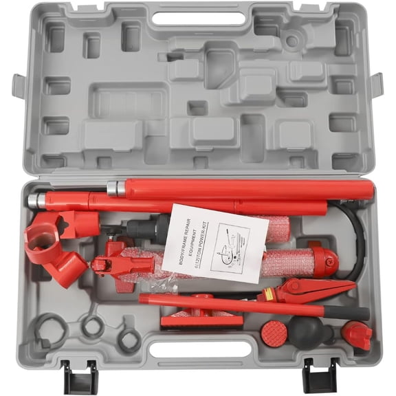 12 Ton Hydraulic Jack Ram Kit, 14 Accessories Auto Body Frame Repair Kit, 26455.47lbs Max Load, Lift Ram for Loadhandler Truck Bed Unloader Farm and Hydraulic Equipment Construction