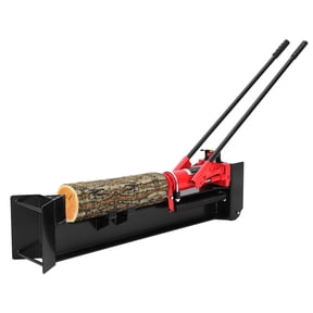 12 Ton Hydraulic Log Splitter, Manual Wood Splitter with Horizontal Full Steel Beam & Wheels, Hand Powered Log Cutter, Max 18.7" Log, Red