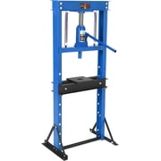 12-Ton Hydraulic Shop Press Heavy Duty H-Frame Floor Press with Adjustable Bed and Stamping Plates Overload Protection for Straightening Bending Bearings Garage and Auto Repair