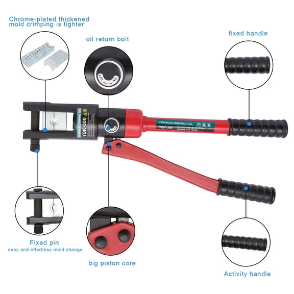 12 Ton Hydraulic Wire Crimper Crimping Tool Battery Cable Lug Terminal W/20 Dies