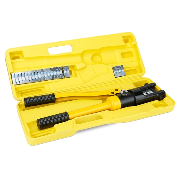 12 Ton Hydraulic Wire Crimper Set with 12 Dies - Professional Terminal and Battery Cable Crimping Pliers