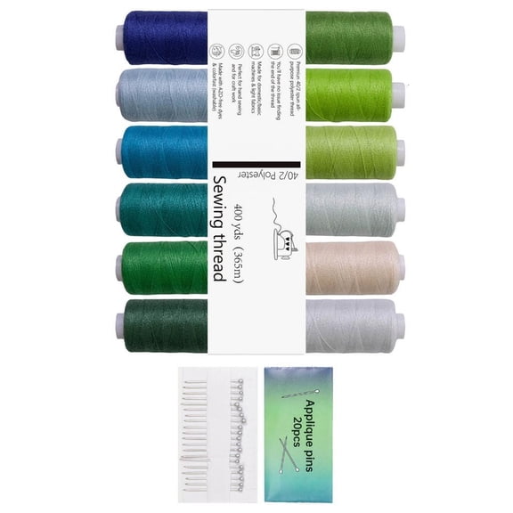 12 Tone Assorted Sturdy Polyester Sewing Thread Set for Crafting Garment Repair and Projects